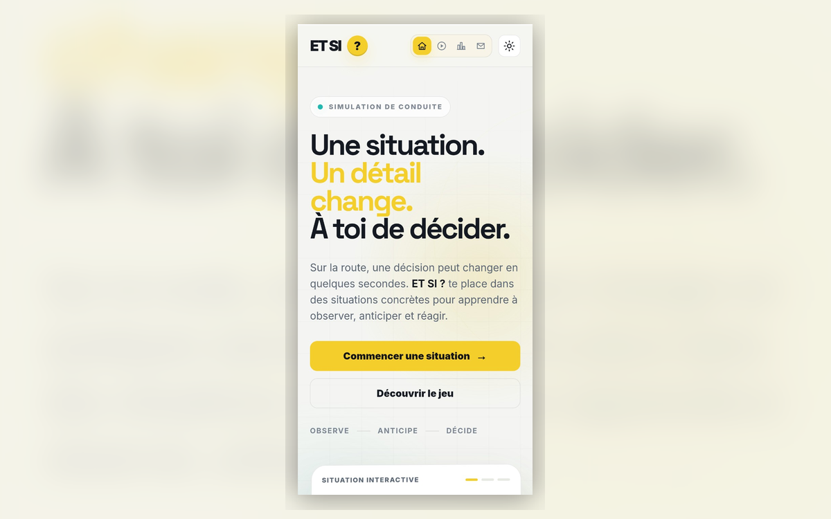 Capture réelle de la page d’accueil du projet ET SI ?